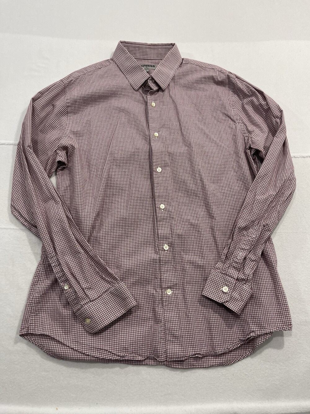 Express Men's Extra Slim Maroon Button Down Shirt Size XL (17-17.5)